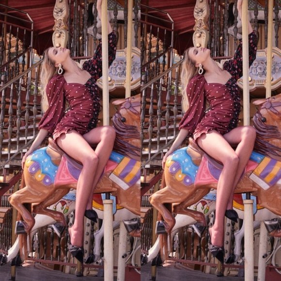 For Love & Lemons Cher Ruched Mini Dress - Picture 2 of 11